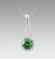 7mm Round-Cut Created White Sapphire Sterling Silver Pendant