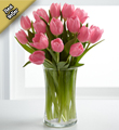 Pink Prelude Tulip Bouquet with FREE Glass Vase