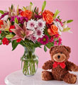 Here's Looking at You Bouquet & Bear Set