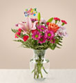Light of My Life Bouquet & Happy Birthday Topper
